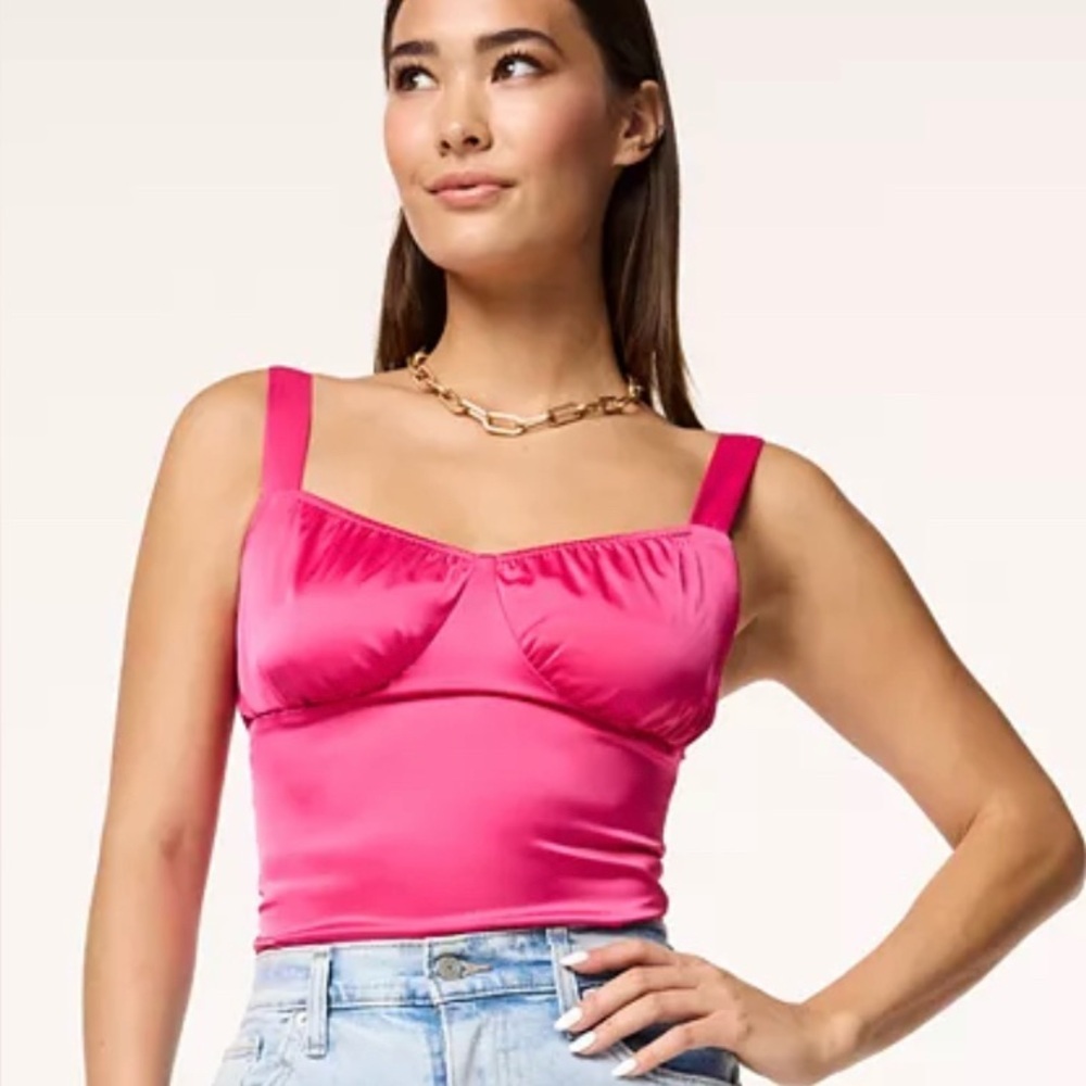 Intempo Satin Body Suit Barbie Pink  Size 12 NWT